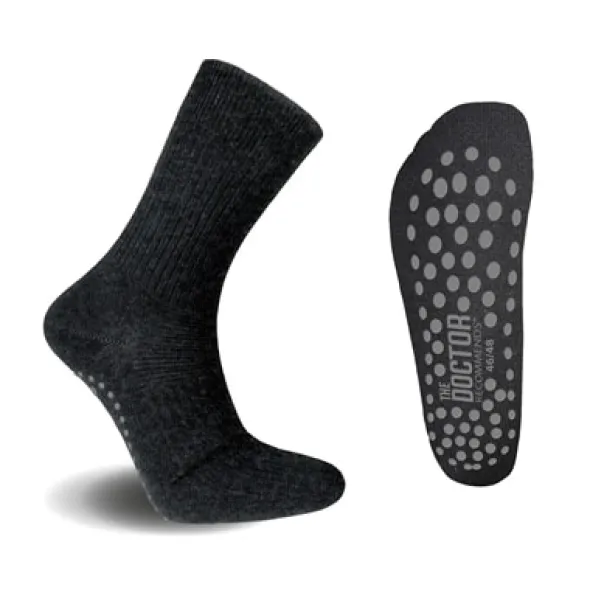 Ankelsockor lös resår halkskydd svart stl 46-48