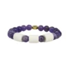 Armband Ametist med 3 Naturpärlor L/XL