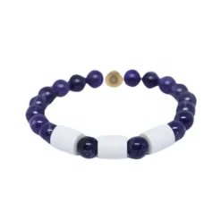 Armband Ametist med 3 Naturpärlor S/M