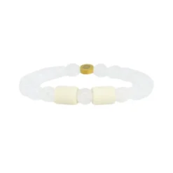 Armband bergkristall 2 naturpärlor L/XL