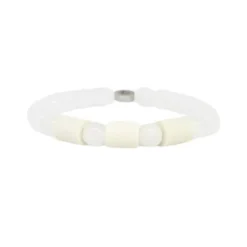 Armband bergkristall 3 naturpärlor S/M