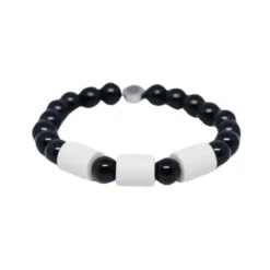 Armband Black Onyx med 3 Naturpärlor S/M
