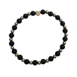 Armband Svart Kalcedon 6mm