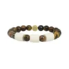 Armband Tigeröga med 3 Naturpärlor L/XL