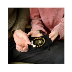 Armband Tigeröga med 3 Naturpärlor S/M