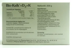 Bio-kalcium+d3+k1+k2 150 tabletter