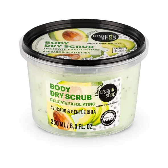 Body Dry Scrub Delicate Exfoliating Avocado and Gentle Chia 250ml