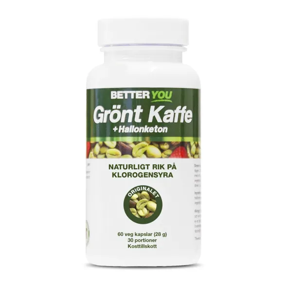 Grönt kaffe + Hallonketon 60 kapslar