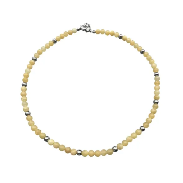 Halsband Gul Jade 6mm