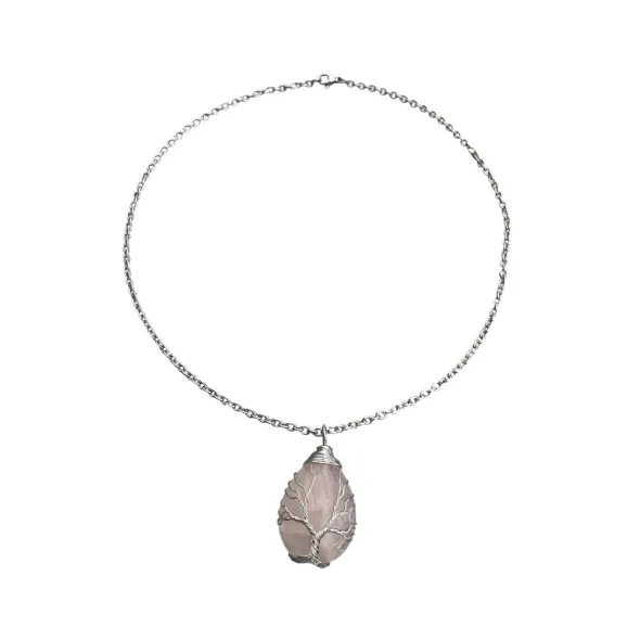Halsband Livets Träd Rosenkvarts