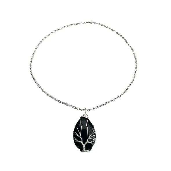 Halsband Livets Träd Svart Onyx