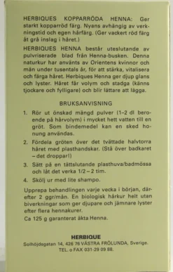 Henna pulver kopparröd 125g