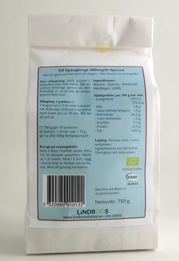 Hälsogröt Special utan russin 750g