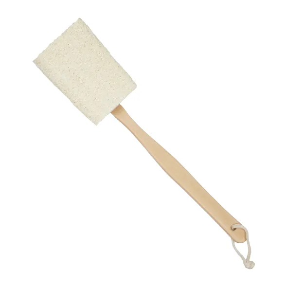 Loofa borste med långt skaft i trä