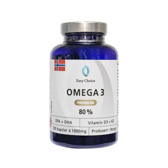 Omega 3 Premium 80 % med K2 120 kapslar
