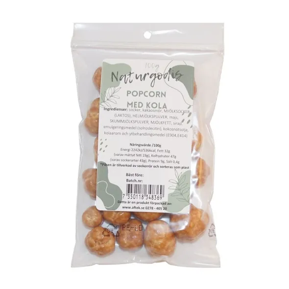 Popcorn Med Kola 100g