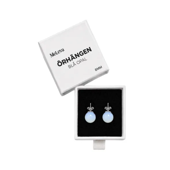 Örhänge Blå opal 8mm