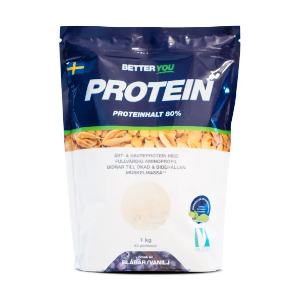 Ärt-Havreprotein 1kg Blåbär/Vanilj