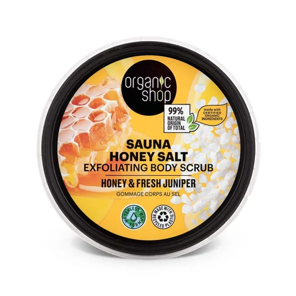 Sauna Honey Salt Exfoliating body scrub Honey & Fresh Juniper 250ml