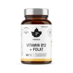 Vitamin B12 + Folat Hallon 60 kapslar