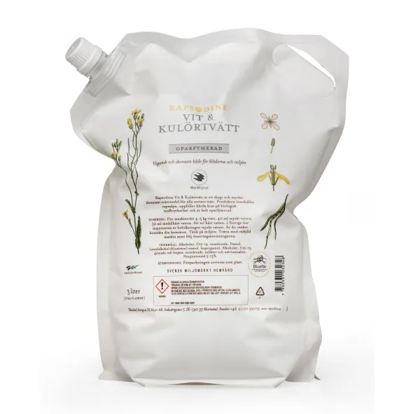 Vit & Kulörtvätt Oparfymerad 3 liter