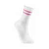 Vit tennissocka med rosa ränder 3-pack