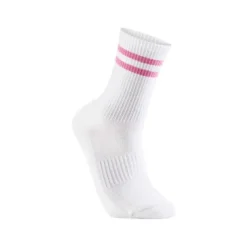 Vit tennissocka med rosa ränder 3-pack
