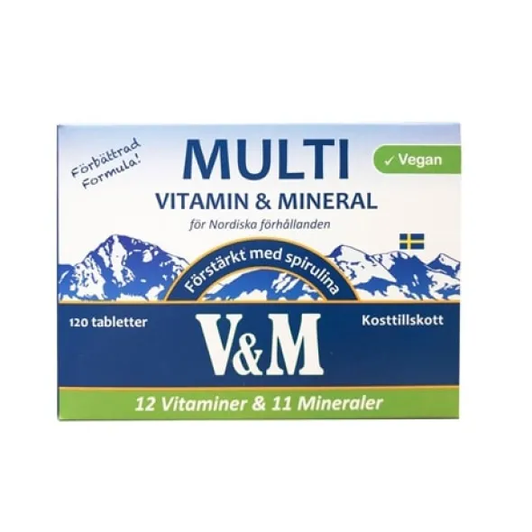 V&M Multivitamin & Mineral 120 tabletter